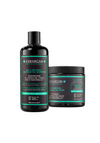 KERARGAN - Feuchtigkeits-Duo Shampoo & Haarmaske mit Kokosöl - weiß