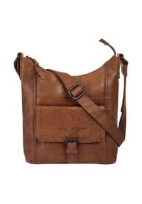 SPIKES & SPARROW® - Umhängetasche Echt Leder - cognac