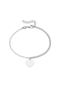 SMART JEWEL® - Armband mit Zirkonia und Herzanhänger, Silber 925 - silber