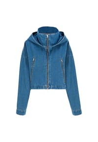 freshlions - Jeansjacke Juliana im kuscheligen Design mit Kapuze - dark blue