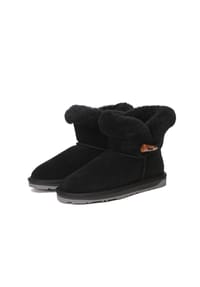 EVERAU® - Damen Horn Toggle Mini Stiefel Robin - BLACK