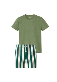 Gassa d'Amante - Badeshorts & T-Shirt (2tlg. Set) Riccione mit mediterranem Flair - Grün-Weiss-Grün