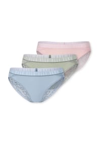 ELLE - Lace Brazilian Slip, 3er-Pack, Spitze, für Damen - 000 BLACK