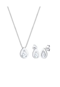 elli. - Schmuckset Tropfen Drop Zirkonia Klassik 925 Sterling Silber - Rosegold