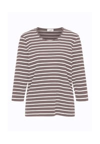 GOLDNER - Kurzgröße:  Buntgewirktes Ringelshirt - azur / weiß / geringelt