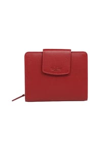 L.CREDI Maranello - Geldbörse "Maranello", Hochformat, Münzfach, unifarben, für Damen - rot