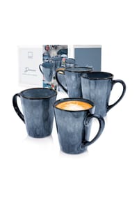 SÄNGER Steingut Geschirrserie Darwin - Darwin - Blau - Kaffeebecher Set 4-teilig