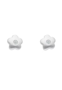 Adelia's - Damen Silber Schmuck 925 Silber Ohrringe  Ohrstecker Blüte mit Zirkonia - silber