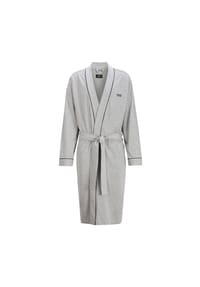 BOSS - Herren Bademantel - Kimono, Logo, Baumwolle - Grau