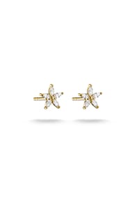 Thomas Sabo - Ohrstecker Blume mit weißem Zirkonia - gelbgoldfarben