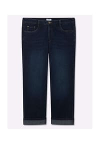 sheego - High-waist-Jeans - dark blue