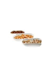 ALMINA® - Almina Servierschalen aus Porzellan Snackschale Dipschale Weiß Motiv 3 - weiß OneSize