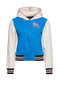 QUEEN KEROSIN - Collegejacke Kapuze mit Reißverschluss und Vintage Stickerei Wonder Woman - blau
