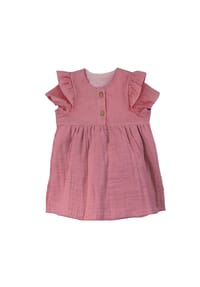 maximo® - GOTS BABY GIRL-Kleid, Kurzarm Musselinstoff, Futter - blassrosa-blümchen