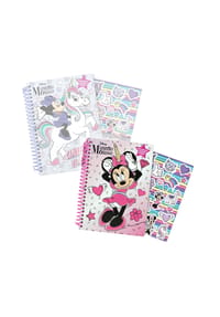 Disney - Disney Minnie Mouse Notizbuch mit Aufkleberbogen für Kinder Lila - Lila 148x210 mm