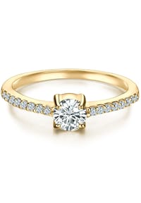 TRILANI 1934 - Ring Sterling Silber gelbgold Zirkonia weiß - gelbgold