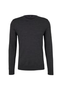 JOOP! - Herren Strickpullover - JK-01Denny, Rundhals, Feinstrick, Wolle, uni - Blau