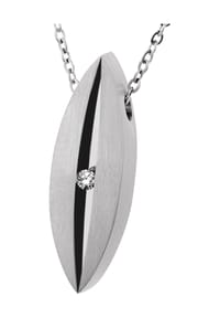 ERNSTES DESIGN - Damen Anhänger, Edelstahl mit Brillant, ca. 0,02 Karat - SILBER