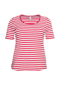 sheego - T-Shirt - marine-weiß