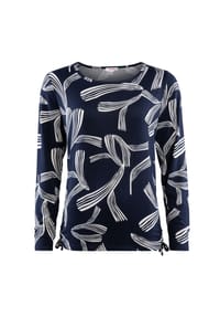 STOOKER® - CARA Damen Langarmshirt - blue abstract aop