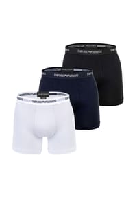 EMPORIO ARMANI - Herren Boxershorts, 3er Pack - CORE LOGOBAND, Boxer, Stretch Cotton - Schwarz