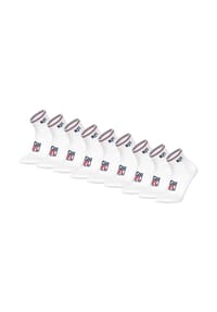 NFL - Unisex Quarter-Socken, 9er Pack - NFL Shield 9Pack Quarter Socks, Logo, Streifen, Baumwollmischung - Dunkelblau/Weiß/Rot