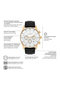 RHODENWALD & SÖHNE Armband-Uhr Goodwill gelbgold Echtleder schwarz Bild 2