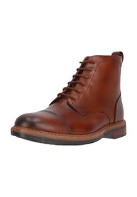 CLARKS® - Schnürboots Aldwin Cap mit bequemer Unterfußdämpfung - 5254 Mid Tan Lea