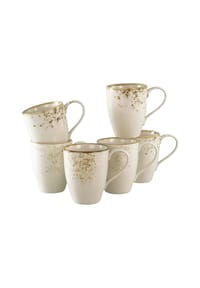 CreaTable - Nature Collection Creme, Kaffeebecher 6-tlg - Creme