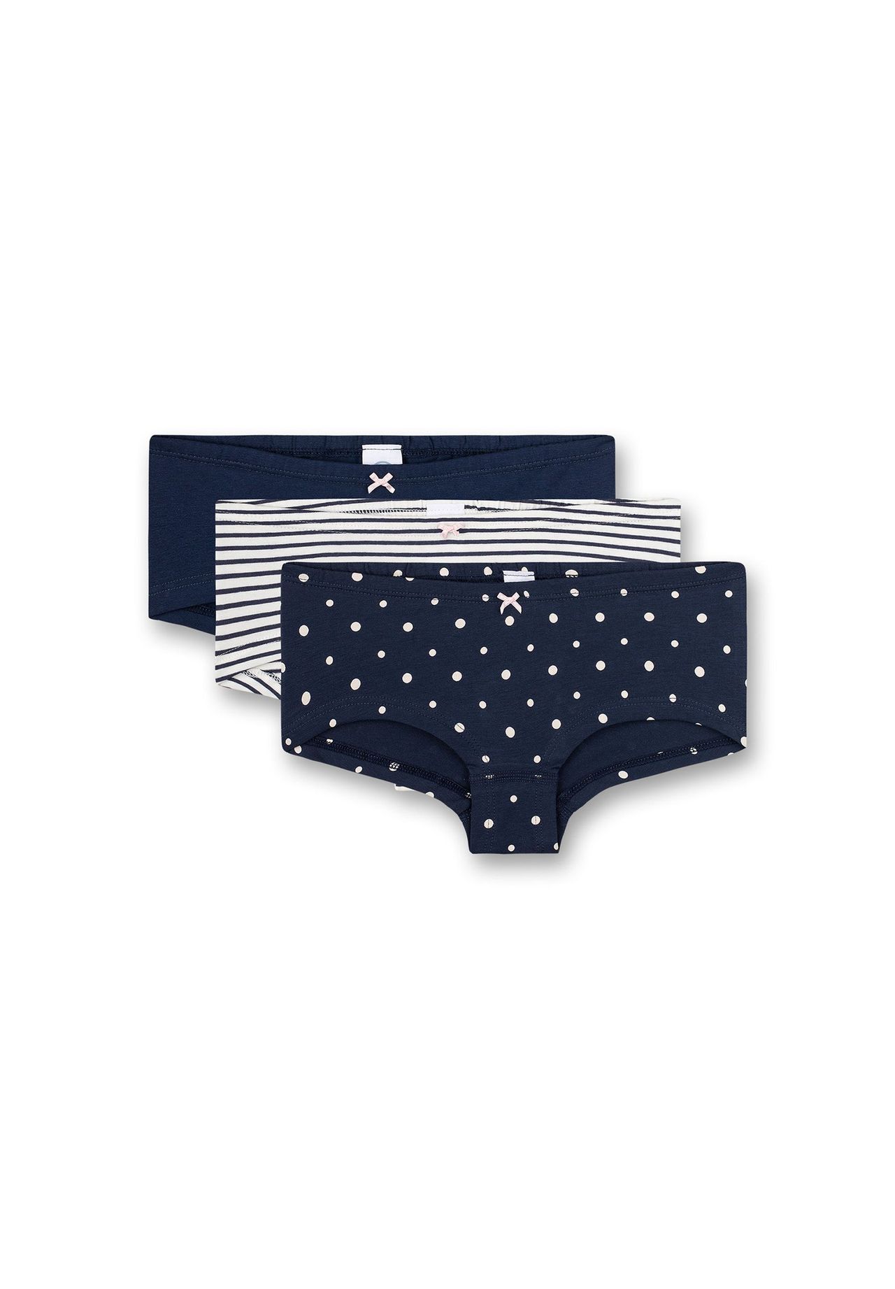 Sanetta Mädchen Slip 3er-Set – Blau, Aus Weichem Single-Jersey, Europäische Produktion
