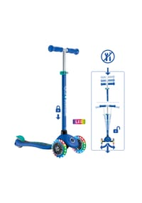 GLOBBER - PRIMO LIGHTS dunkelblau, mit Leuchtrollen - blau