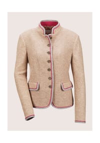 MADELEINE - Kurzer Blazer mit Wolle - taupe / magenta