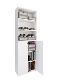 VCM. - XL Holz Großer Schuhschrank Schuhregal Groß Stiefel Dielenmöbel Lona 6 Fächer - Grau