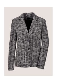 MADELEINE - Jerseyblazer mit Reverskragen - schwarz / wollweiß / silberfarben