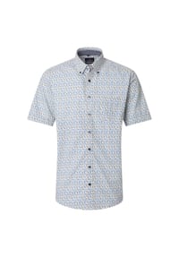 CASAMODA - Herren Freizeithemd Kurzarm Print Casual Fit - Gelb
