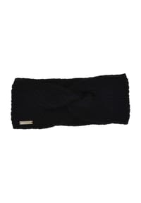 SEEBERGER - Stirnband mit Zopfmuster in 100% Merinowolle 19996-0 - schwarz