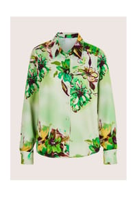 MADELEINE - Elegante Bluse mit Hemdkragen - eisgrün / multicolor