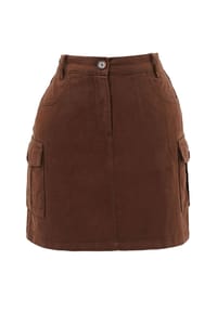 freshlions - Minirock Pina mit aufgesetzten Taschen - brown
