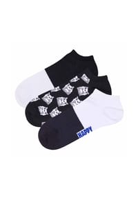 HAPPY SOCKS - Unisex Sneaker-Socken, 3er Pack - Low Socks, Muster, Farbmix - Bulldog
