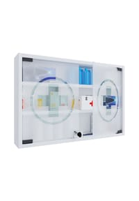VCM. - Medizinschrank | Maße ca. H. 40 x B. 60 x T. 10 cm | Apothekerschrank abschließbar | hängend | Arzneischrank - Hustila M - Weiß