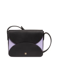 DuDu - Cefalonia Umhängetasche Leder 21 cm - black lavender