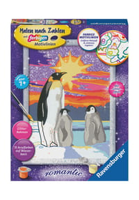 Ravensburger Malen nach Zahlen "Pinguinliebe", mit Glitter Malen nach Zahlen Bild 1