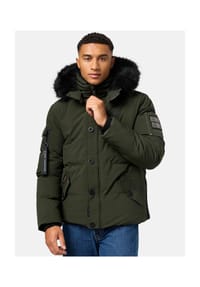 STONE HARBOUR® - Winterjacke Halvaar - Black mit schwarzem Fell