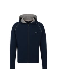 BOSS - Loungewear-Sweatjacke, Logo-Stickerei, Kapuze, für Herren - 403 DARK BLUE