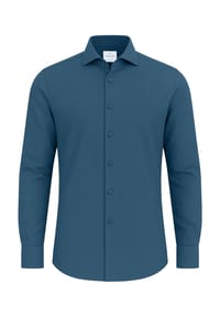 Vercate - Knitterfreies Businesshemd, Bambus, Slim Fit, Langarm, für Herren - blau