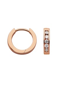 Adelia's - Damen Silber Schmuck 925 Silber Ohrringe  Creolen mit Zirkonia Ø 14,5 mm - rose