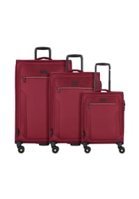 d & n® Travel Line - Travel Line 9704 4 Rollen Kofferset 3-teilig mit Dehnfalte - dark red