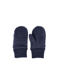 maximo® - GOTS MINI-Fausthandschuhe Daumen, Wollfleece, Strickbund - beigemeliert