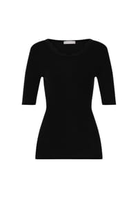 HANRO - T-Shirt Woolen Lace - black
