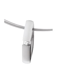 ERNSTES DESIGN - Damen Anhänger, Edelstahl mit 1 Brillant, ca. 0,065 Karat - SILBER